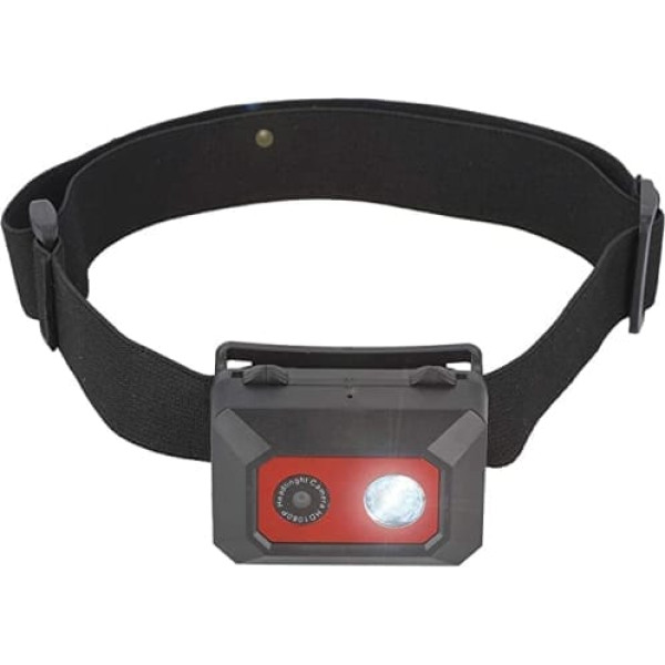Topiky Mini Action Camera, 5-10 m Night Vision Device, 1080P HD, 2 in 1, 1.5/6H LED Headlight/SOS Mode, Hands-Free Video Camcorder with Elastic Headband, 32GB Storage Space for Outdoor Sports