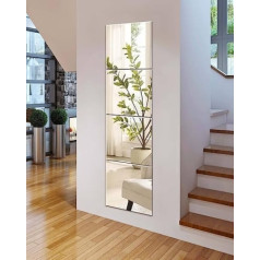 Sqinor Wall Mirror Door Mirror Full Body Mirror Adhesive Mirror Adhesive Wall Mirror Tiles Self-Adhesive 35 x 35 Glass Frameless HD DIY for Cabinet Door Bedroom Living Room