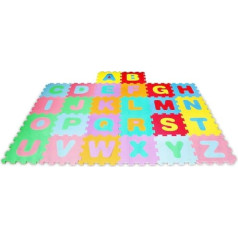Beeloom Learnmat Children's Rug, 90 x 90 cm, Square, EVA Foam Letter Educational Game, Modern Multi-Coloured Design, from 18 Months