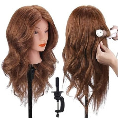 ‎Topdirect TopDirect Hairdresser Training Head, 100% Real Hair, 18 Inch, Hairdresser Mannequin Head With Clamp + DIY Hair Styling Set