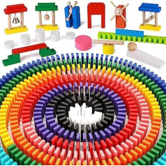 Lewo 1000 Pieces Wooden Domino Set Classic Race Games Building Blocks