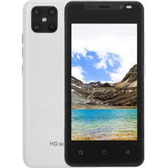 Luqeeg Smartphone without Contract 3G, 4.66 Dual SIM Mobile Phone without Contract, Android Mobile Phone Cheap 512MB RAM + 4GB ROM, 128GB Expandable, WiFi, BT, FM, 1500mAh Battery (White)