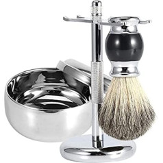 ‎zjchao Shaving Set, Luxury Men's Gift Set: Pure Badger Hair Shaving Brush + Shaving Brush Holder + Bowl