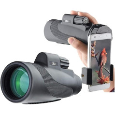 Gosky Titan 12 x 50 HD Prism Monocular and Fast Smartphone Holder - Waterproof Sope - Bak4 Prism for Bird Hunting, Wildlife Secenery
