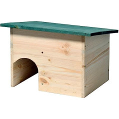 dobar 22222e Hedgehog House Construction Kit with Weatherproof Roof & Dividing Wall - 34.5 x 24 x 27 cm - Green