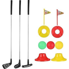 Toyvian 12pcs Kids Golf Club Training Hole Play Ball Parent-Child Toy