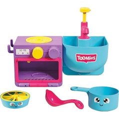 Toomies E73264 Bubble & Bake Kitchen Bathtub, Baby, Water Toy, Bath Toy for Toddlers, 2-in-1 Playset, Bath Toy Suitable for Children from 18 Months+, Multicoloured