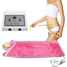 Brrnoo 2 Zone Infrared Sauna Blanket, Fat Remover for Removing Thermal Body Reducing Device for Drain Acid, Beautifying Body (Pink) (EU)