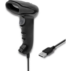 Qoltec 1d laser barcode reader | ccd | usb | black