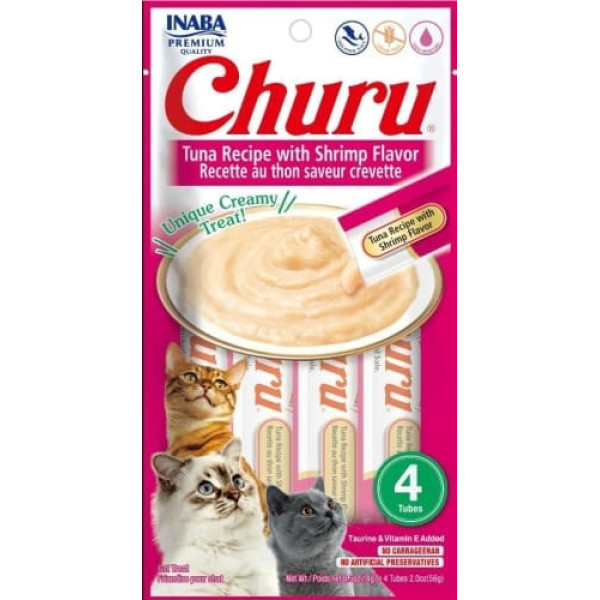 Inaba churu tuna with shrimps for cats 4x14g