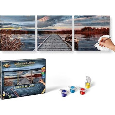 Schipper 609470754 Painting by Numbers, 120 x 40 cm, Sunset at the Lake, Painting for Adults with Brush and Acrylic Paints