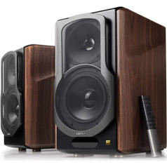 Edifier S2000MKIII 2.0 Active Bluetooth Shelf Speaker, Near-Field Active Triple Amplifier, 130 Watt Studio Monitor Speaker for Audiophile with Wireless Line-In and Optical Input, Wood