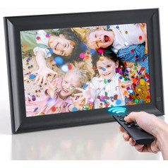 10.1 Inch Digital Photo Frame 128 GB Electronic Picture Frame 1280 x 800 IPS Screen with Remote Control Photo Music Video Player Calendar Function USB or SD Card Desktop or Wall Mounting