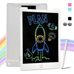 Richgv Colourful LCD Writing Board, 12 Inches, Magnetic Drawing Board, One Key Erasable Handwriting Block, Electronic, Ultra Thin and Portable Gifts for Home, School, Office