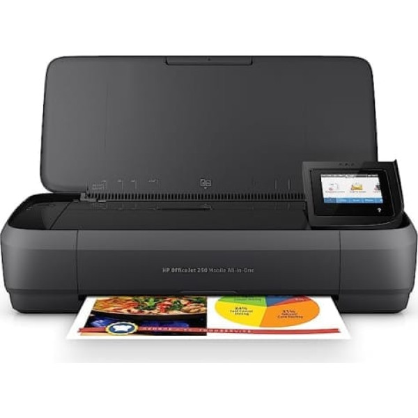 HP Officejet 250 Mobile Multifunctional Printer (Printer, Scanner, Copier, WiFi, HP ePrint, Apple Airprint, WiFi Direct, USB, 4800 x 1200 DPI), Black