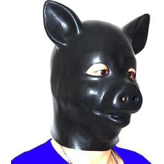 ALMYMM Pig Latex Mask, Animal Costume Masks, Pig Fancy Dress Fetish Mask SM for Petplay Mask Cosplay Fetish Shackling Slave Bondage