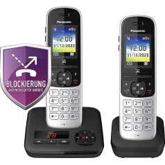 Panasonic KX-TGH7 Cordless Phone, black/silver