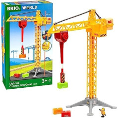 Brio 33835 Large Construction Crane with Light, Yellow