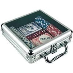 Poker Chip Set in Acrylic Lid Aluminum Case (100 Piece)