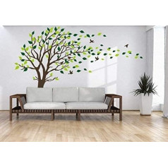 Mafent, Large Tree in the Wind Vinyl Wall Stickers for Kids Room Teen Girls Boys Wallpapers Wall Stickers Wall Decals Nursery Decor Fabric Dark Brown L