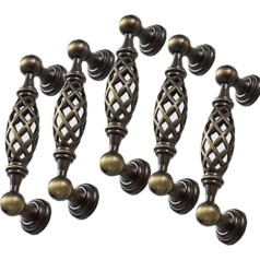 LIANA IRIWN antique style furniture handle, cabinet handle, furniture hardware for drawer, door, cabinet, bathroom cabinet, home kitchen, hotel decoration (5 pieces, bronze 96 mm high)