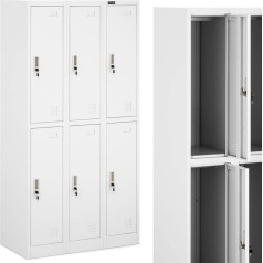 Стальной сейф для одежды, металлический закрытый с 6 дверцами