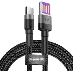 Прочный USB-кабель USB-C 40W Quick Charge 3.0 QC 3.0 1м серо-черный