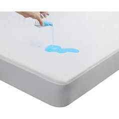 Beedsooth Bamboo Waterproof Mattress Protector, 140 x 200 cm, Breathable Mattress Topper, Mattress Protector, Anti-Allergy, Against Mites