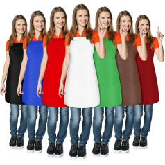 Geyoga 14 Packungen weiße Schürzen in Rot, Weinrot, Blau, Grün, Schwarz, Kaffee, Weiß, Malschürze, maschinenwaschbar, leere Latzschürze, einfarbige Schürzen für Erwachsene, Kinder, lange Bindung,