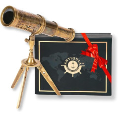 Antiqula Dekor-Teleskop – Piraten-Spyglass mit Stativ, Handteleskop für Heimdekoration, monokulare nautische Dekoration für Geschenke, Reisende, Kinder, Bücherregal und Büroschreibtisch