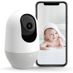 nooie Baby Monitor 360 Degree WiFi Baby Camera with Night Vision, 1080P Baby Monitor with Camera, Motion Tracking, Night Vision, Works with Alexa