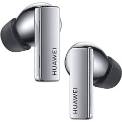 Huawei FreeBuds Pro True Wireless Bluetooth Headphones with Intelligent Noise Cancellation, 3 Micron System, Fast Wireless Charging, Silver Frost, 55033466, Silver Frost