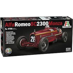 Italeri IT4706 510004706 0.05 Alfa Romeo 8C 2300 Monza Nuvolari Model Building Kit, Standing Model Building, Crafts, Hobby, Gluing, Plastic Kit, Detailed, Unpainted