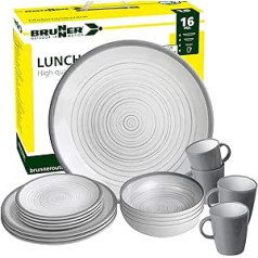 Brunner- Outdoor in Motion - Bellagio camping tableware set of 12, 16 or 36 pieces, for 4 people, high-quality, non-slip, scratch-resistant, lightweight