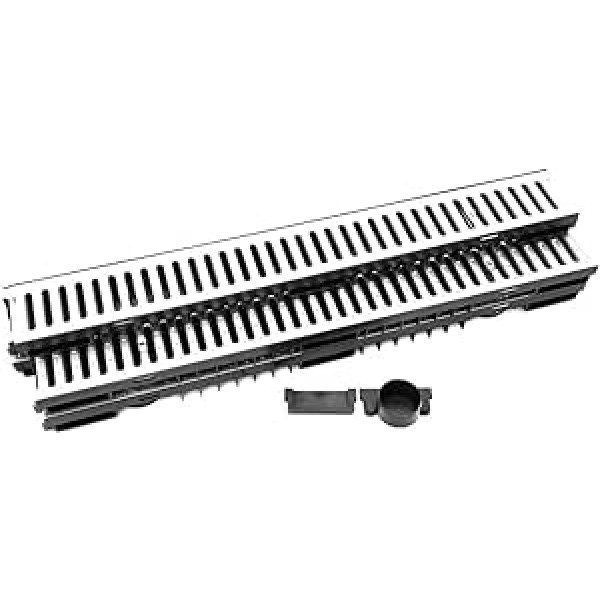 Bielbet Drainage Channel Height = 55 mm, 5 m Set Including End Cap and Connector DN75