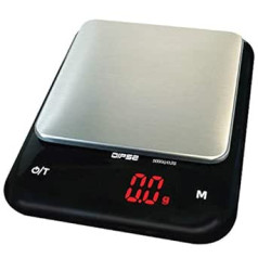 Professional Digital Kitchen Scales Precision Scales with Li-ion Technology Battery 320 mAh – Weighing Bowl and Stainless Steel Weighing Surface – 5000 g in 0.2 g – LED Display