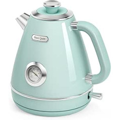 Hazel Quinn Electric Kettle, Stainless Steel, BPA-Free, STRIX Controller, 360° Device Base, Temperature Display, Retro Design, Boil Dry Protection, Automatic Shut-Off, 2200 W, 1.7 Litres, Mint Green