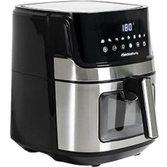 Melchioni Family | GINEVRA Smart Hot Air Fryer with 6.5 Litre Capacity, WiFi Compatible with Google and Alexa, Air Fryer with Recipe Book in the App, Black