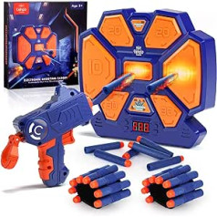 Lehoo Castle Nerf Target Electronic Target for Nerf Gun, Digital Target with Light Sound Effects, with 1 Toy Gun, 20 Foam Ammunition, 2 Wrist Straps