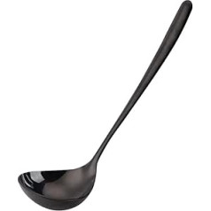 Sourcing Map Stainless Steel Soup Ladle 7.8 Inch One Piece Design Restaurant Kitchen Cooking Cutlery for Serving Soups Black