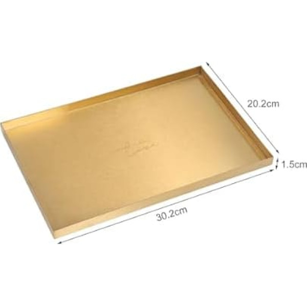 Nikou Modern Metal Gold Plate Rectangle Storage Tray Cosmetic Jewelry Display Stainless Steel Tray