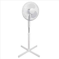 Korona 81100 Floor Fan With Remote Control, 90° Oscillation, Silent, 40 cm Diameter, 40 Watt, White Fan For Bed, Bedroom, Office, Apartment, Patio