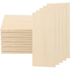 LEXININ 30 Pieces 100 x 200 x 2mm Rectangular Plywood Sheets Thin Wood Panels Unfinished Wood Board for Crafts
