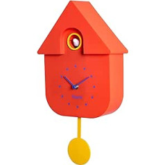 Fisura - Cuckoo Clock. Wall Clock. Original Gift Wall Clock. 3 AA batteries not included. Dimensions: 21.5 x 8 x 41.5 cm. ABS plastic. (Red)