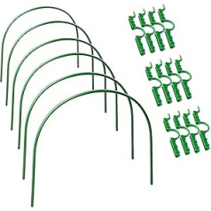 JFBUCF 6 x Greenhouse Rings Long Steel Plastic Coated Garden Frame Tunnel Support Garden Fabric Plant Support Frame Arch Accessories