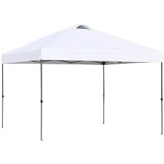 Outsunny Garden Gazebo Folding Gazebo Pop-Up Marquee Garden Tent with Pegs Guy Ropes Oxford White 2.95 x 2.95 x 2.64 m