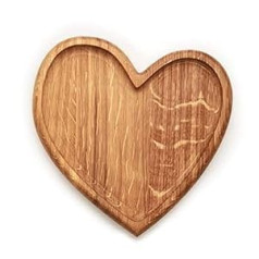 Edeldings Antibacterial Solid Wood Children's Plate Heart from Europe | Wooden Plate 20 x 17 cm | Original Gift for Lovers for Valentine's Day | Wooden Bowl, Serving Bowl, Children's Plate, Baby