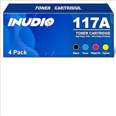 Inudio 117A Toner Compatible to Replace HP 117A Toner Set Colour Laser MFP 179fwg 178nwg 178nw 179fnw 150nw W2070A W2071A W2072A W2073A (Black Cyan Yellow Magenta, Pack of 4)