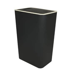 AKOLAFE 8L Trash Can, Black Bedroom Trash Can with Lid, Small Trash Can Recycling Bin with Push Lid, Trash Can for Kitchen, Bathroom, Bedroom, Living Room and Office, 34 x 22 x 15 cm