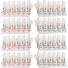 Lawen Creative Cute Cat Paw Soft Rubber Clothes Peg Sturdy Locking Clip (Pack of 48, Grey/Pink)